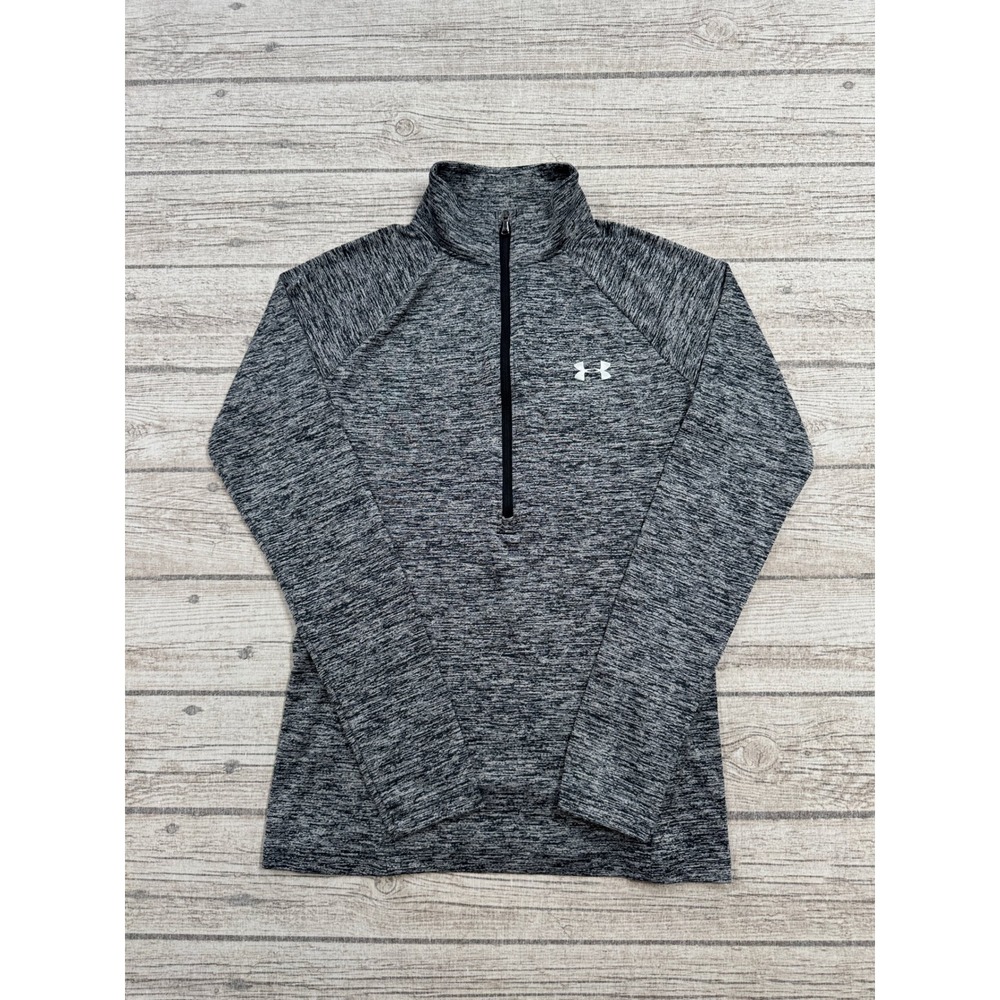 Under Armour Sweatshirt Women's XS Gray Space Dye HeatGear Athletic Quarter Zip